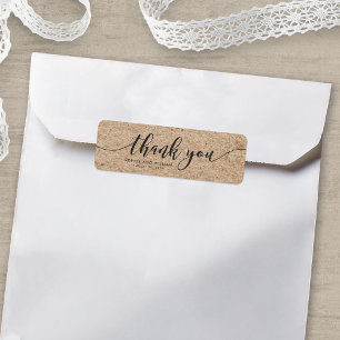 Rustique Faux Kraft Script Merci Mariage Faveur