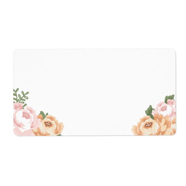 Rustique floral blanc Grands Étiquettes de adresse (Devant)