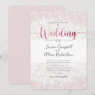 Rustique Floral Blush Faire-part de mariage rose