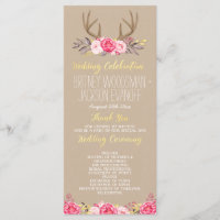 Rustique Floral Peony & Deer Antler Programmes de 