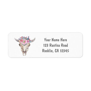 Rustique Floral Vache Crâne Boho Chic Party Invita