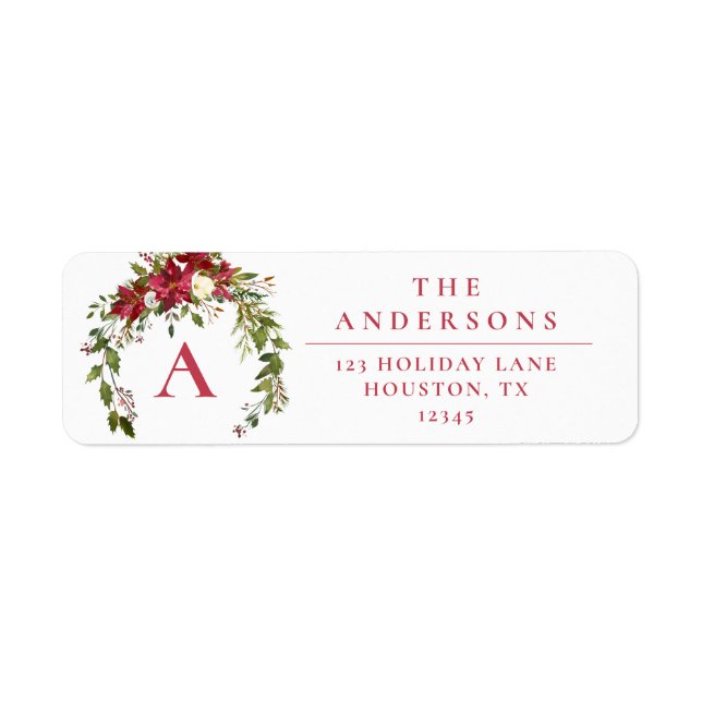 Rustique Floral Wreath Holiday Adresse de retour (Devant)