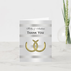 Rustique Golden Horseshoe Silver Wht Merci