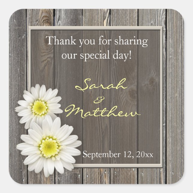 Rustique Grange Bois Mariage Favoriser Stickers (Devant)