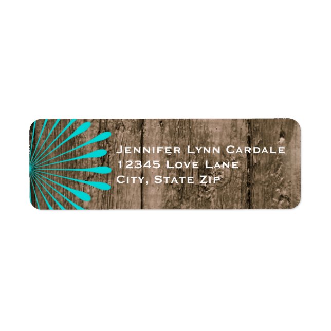 Rustique Grange Bois Turquoise Fleur Étiquettes de (Devant)