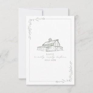 Rustique Grange Sage Vert Mariage blanc RSVP