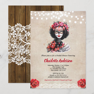 Rustique Halloween nuptiale invitation à la douche