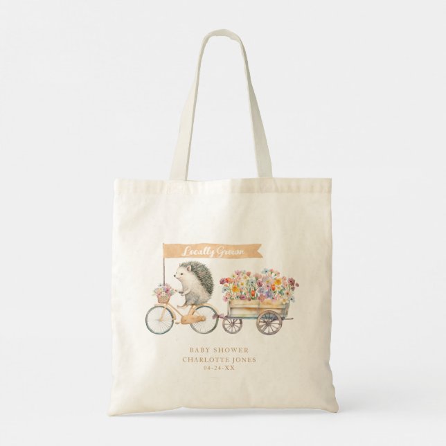 Rustique Hérisson Baby shower Sac fourre-tout cade (Dos)