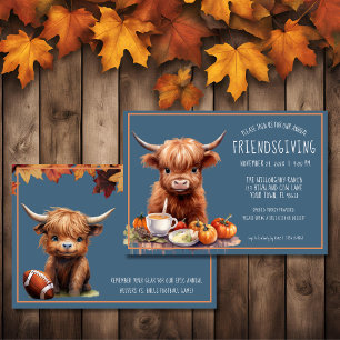 Rustique Highland Cow Friendsgiving Invitation