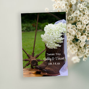 Rustique Hydrangea Cowboy Bottes Mariage Merci