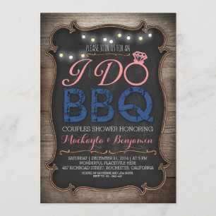 rustique I do BBQ couples invitation douche