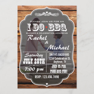 Rustique I Do BBQ Douche Photo Invitation