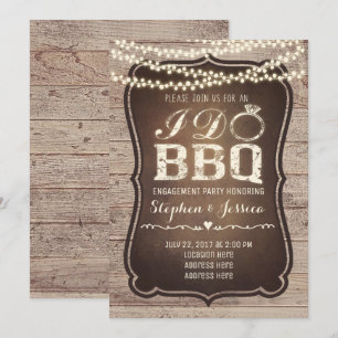 Rustique I Do BBQ Engagement Party Invitation