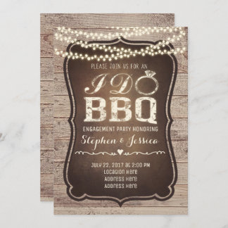 Rustique I Do BBQ Engagement Party Invitation