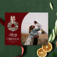 Rustique Joyeux Carte photo de Noël