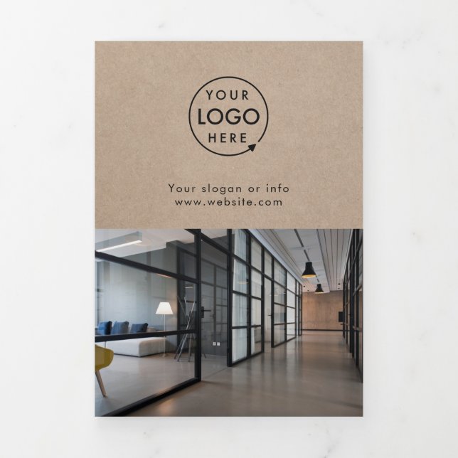 Rustique Kraft | Brochure Tri-fold du logo de l'en (Page de couverture)