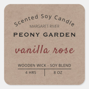 Rustique Kraft Soy Candle Étiquette