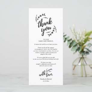 Rustique Lieu Cadre Dîner Carte de remerciements