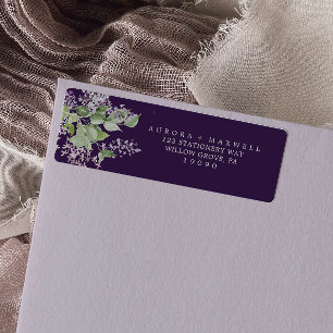 Rustique Lilac Étiquette d'adresse de retour vio