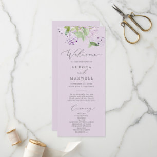 Rustique Lilac   Programme de mariage de lavande