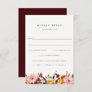 Rustique Mariage Automne RSVP Avec Carte Choix De