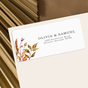 Rustique Mariage d'automne Adresse de retour perso
