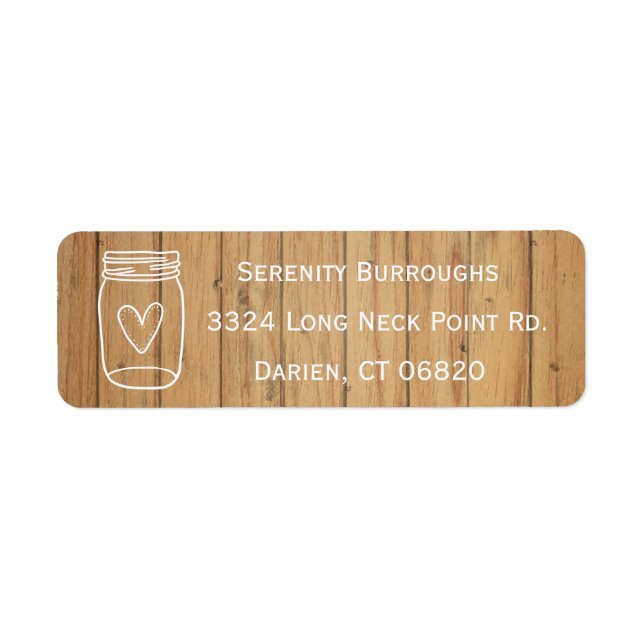 Rustique Mason Jar Brown Mariage campagnard en boi (Devant)