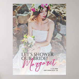 Rustique moderne Douche Notre Mariée Affiche de bi