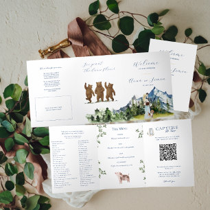Rustique Montagne Bleu & Or Programme de Mariage