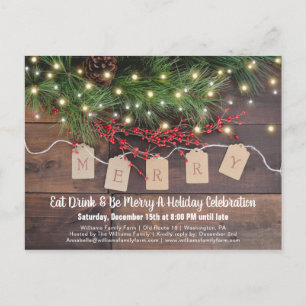 Rustique Noël Pays Fête Invitation