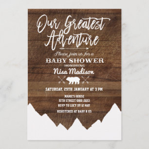 Rustique Notre plus grande carte Baby shower avent