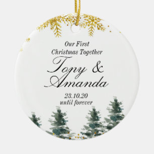 Rustique Notre Premier Noël Ensemble Ornement