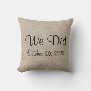 Rustique "Nous avons fait" Monogramme Coussin