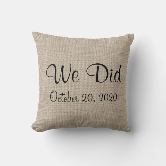 Rustique "Nous avons fait" Monogramme Coussin (Recto)