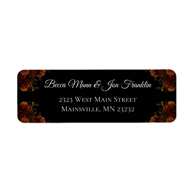 Rustique Orange Noir Élégant Mariage Invitation (Devant)