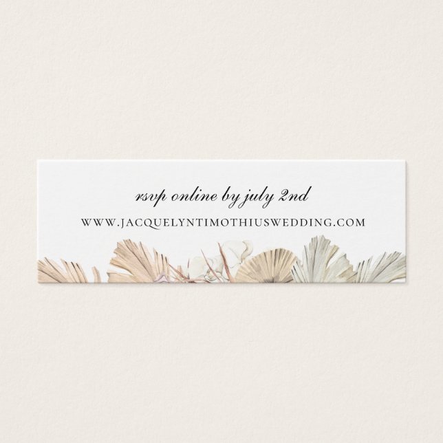 Rustique Palm Frond Mariage site web RSVP (Devant)