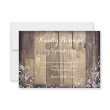 Rustique Pays Bois Flourish Mariage Cartes RSVP