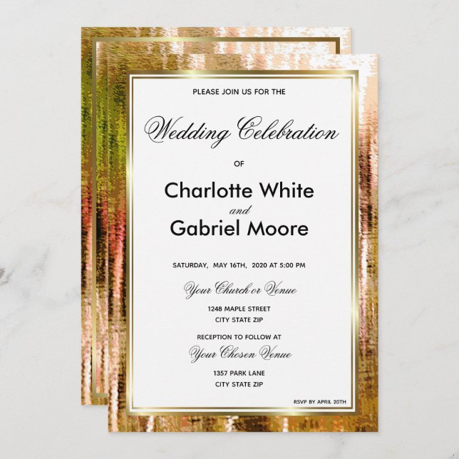 Rustique Pays Élégant Mariage Invitation (Devant / Derrière)