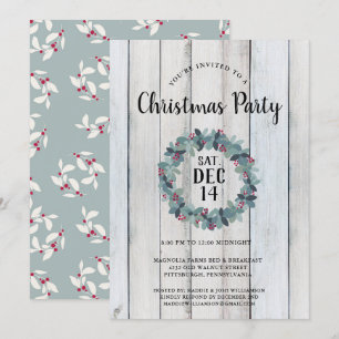 Rustique Pays Noël Fête Invitation