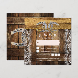 Rustique Pays Occidental Mariage Carte RSVP