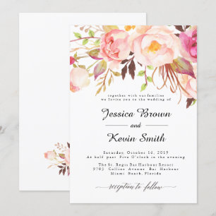 Rustique Peony Floral Faire-part de mariage-3