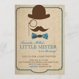 Rustique Petite Mister Baby shower Invitations de 