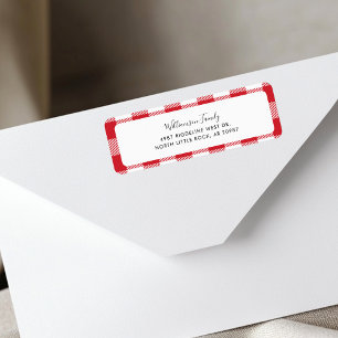 Rustique Plaid Red White Check Adresse de retour