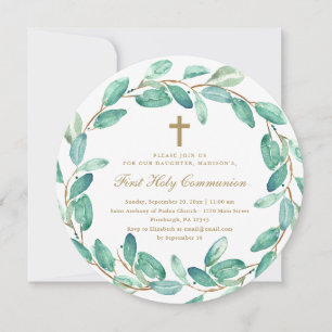 Rustique Première sainte communion Invitation phot