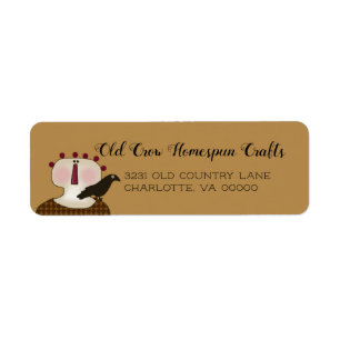 Rustique Primitive Pays Doll Crow Adresse de retou