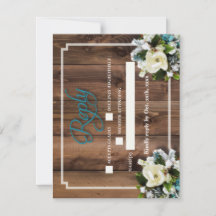 Rustique romantique Antler Réponse carte avec Magn