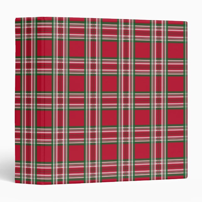 Rustique Rouge Plaid Classeur de Noël (Devant/Côté)