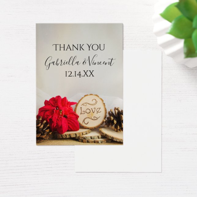 Rustique Rouge Poinsettia Mariage d'hiver Favor Ta (Bureau)