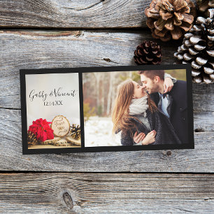 Rustique Rouge Poinsettia Merci de mariage d'hiver