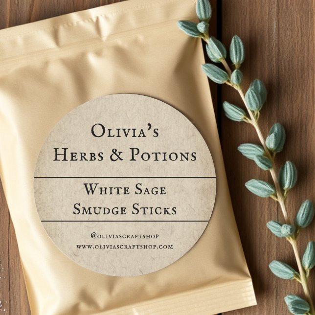 Rustique | Sage Smudge | Étiquettes de produits (Créateur téléchargé)